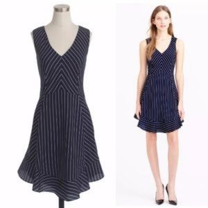 J. Crew Navy and White Stripe Flouncy Dress-Size4